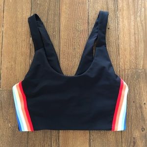 Spiritual Gangster Rainbow Striped Sports Bra